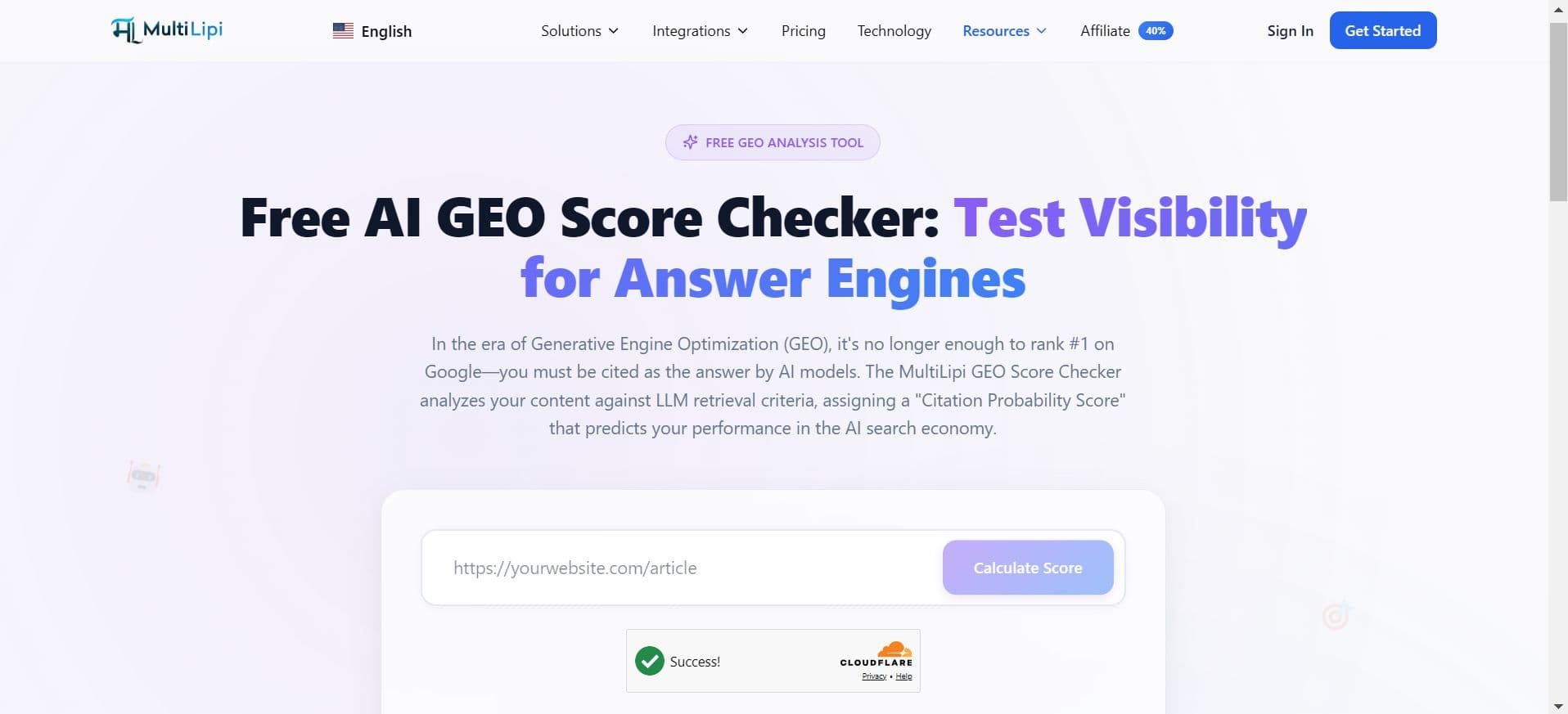 Free AI Content GEO Score Checker: Analyze Your Content for AI Citation & LLM Ranking