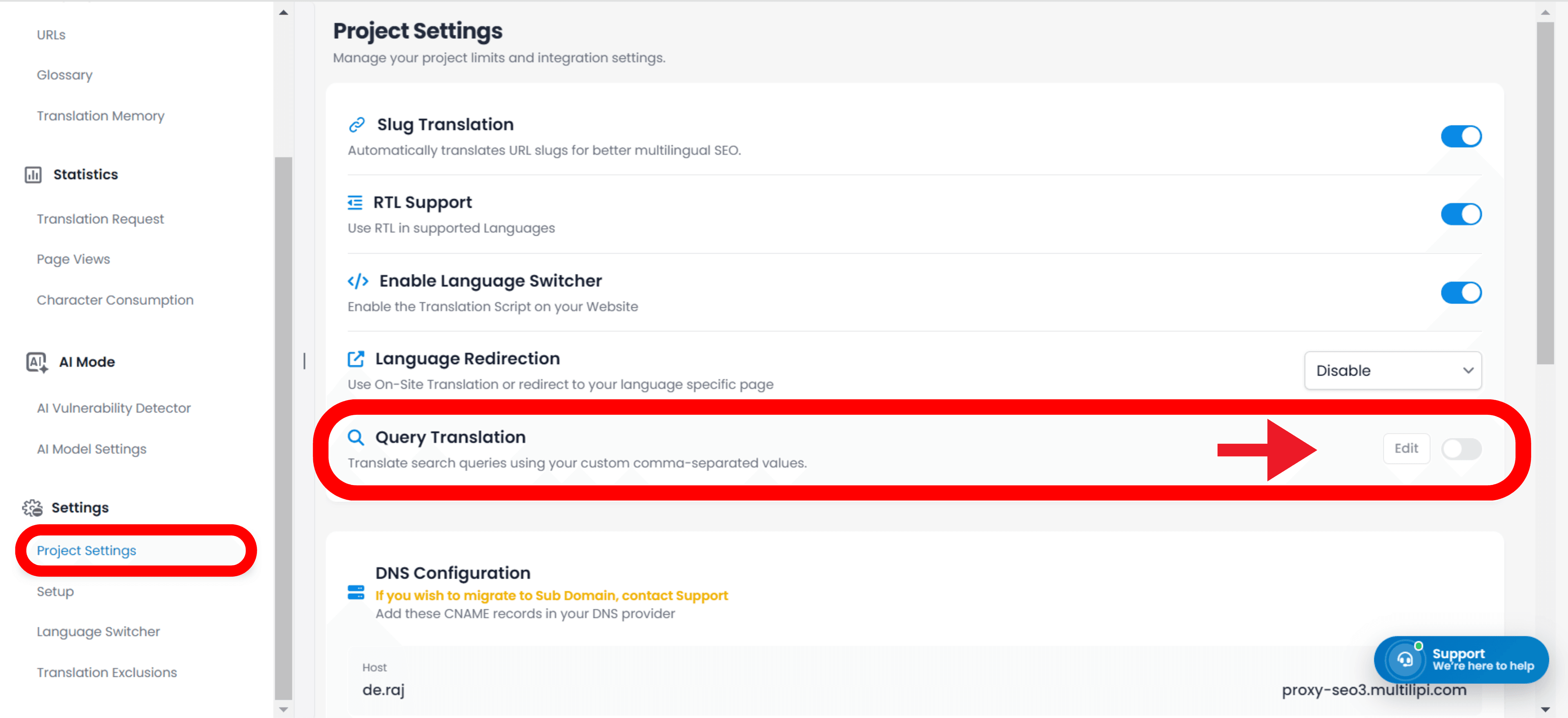 How to Enable Query Translation for Multilingual Search